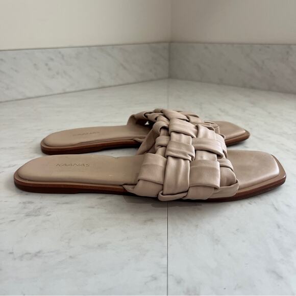 KAANAS Belinha Basketweave Leather Flat Sandals - Picture 4 of 8